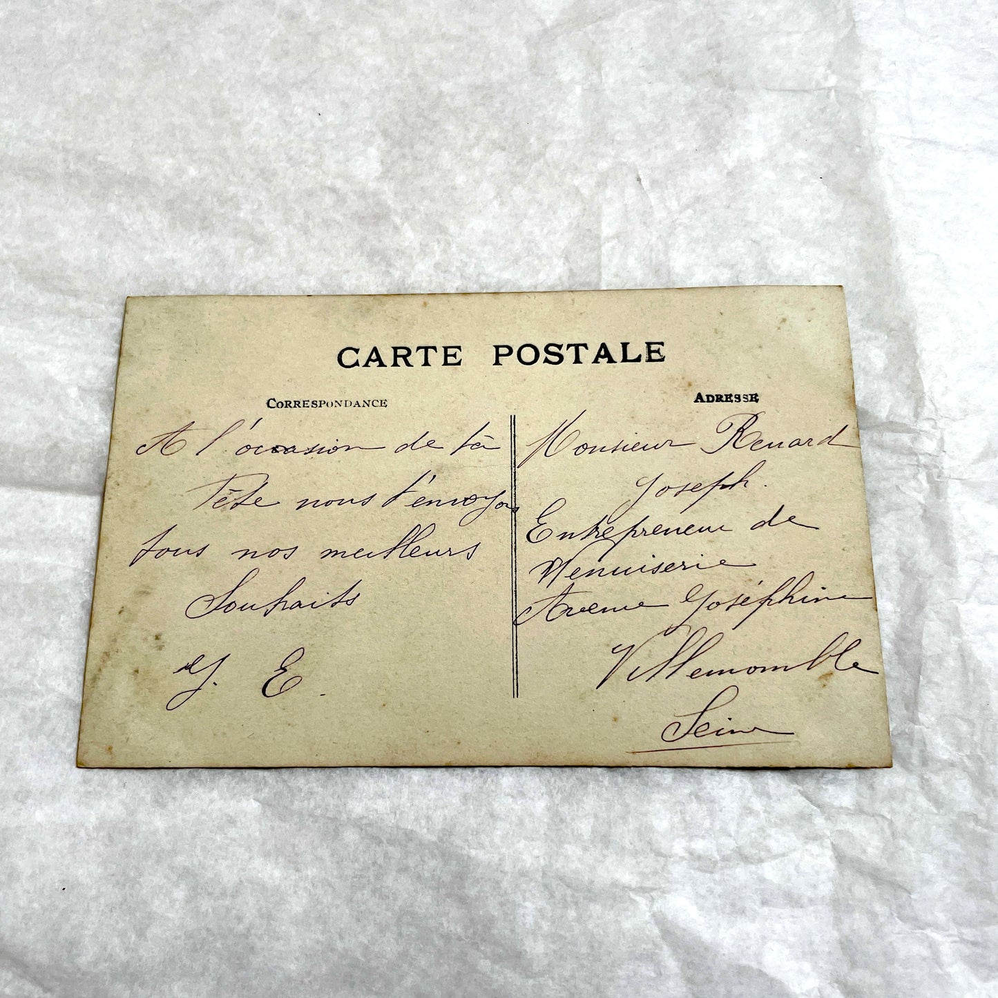 1900s - French Postcard - Belle Époque Woman with Roses - Birthday Greeting