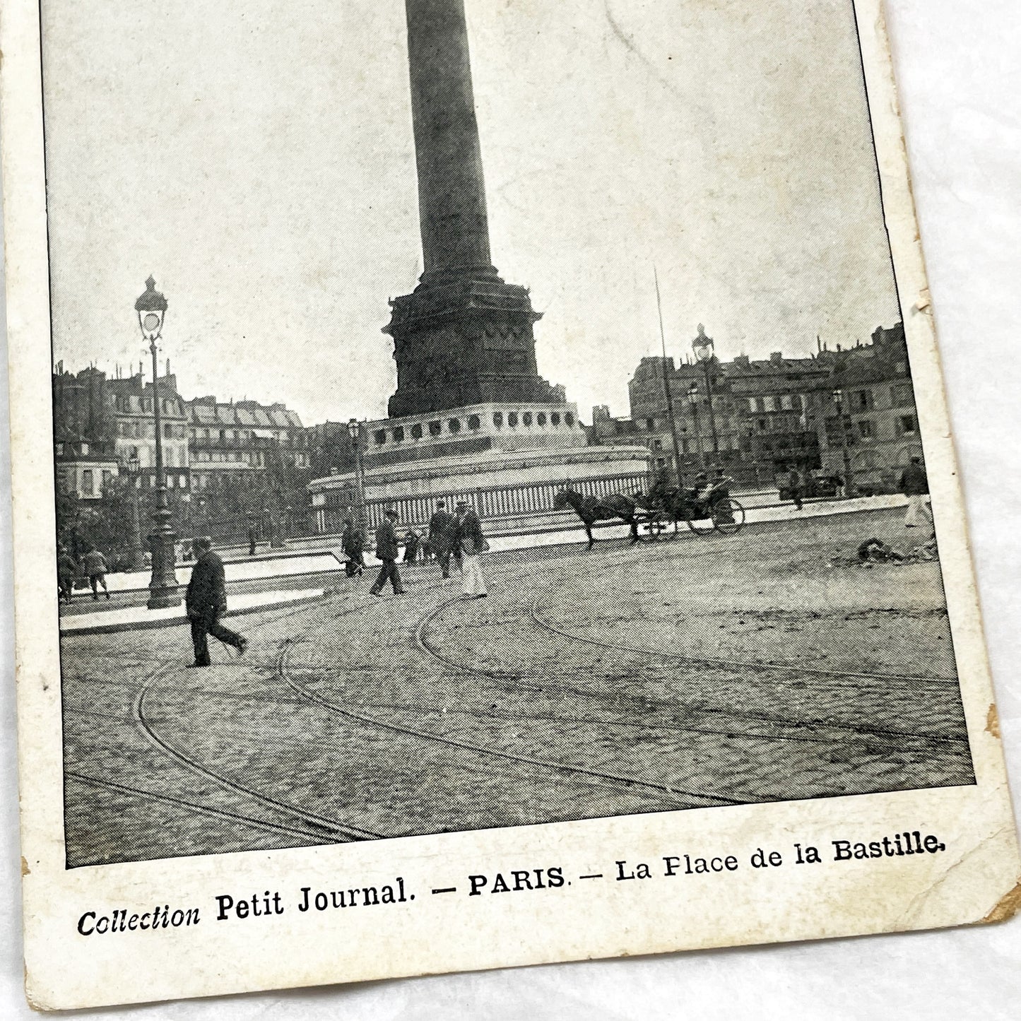 1900s - Vintage Paris Postcard Place de la Bastille with July Column - Historic French City View Ephemera Collectible