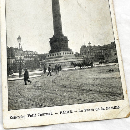 1900s - Vintage Paris Postcard Place de la Bastille with July Column - Historic French City View Ephemera Collectible