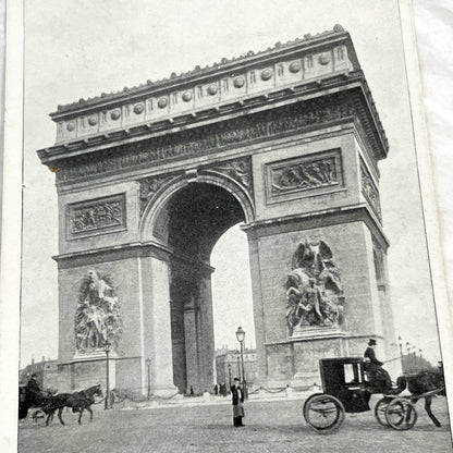 1900s - Vintage Paris Postcard - Arc de Triomphe Historic Monument - French Capital City Collectible - Old Black and White Street Scene