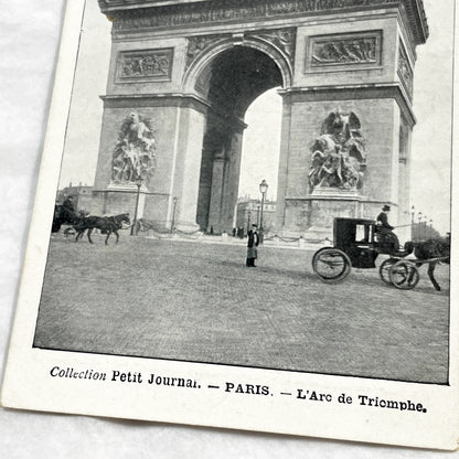 1900s - Vintage Paris Postcard - Arc de Triomphe Historic Monument - French Capital City Collectible - Old Black and White Street Scene