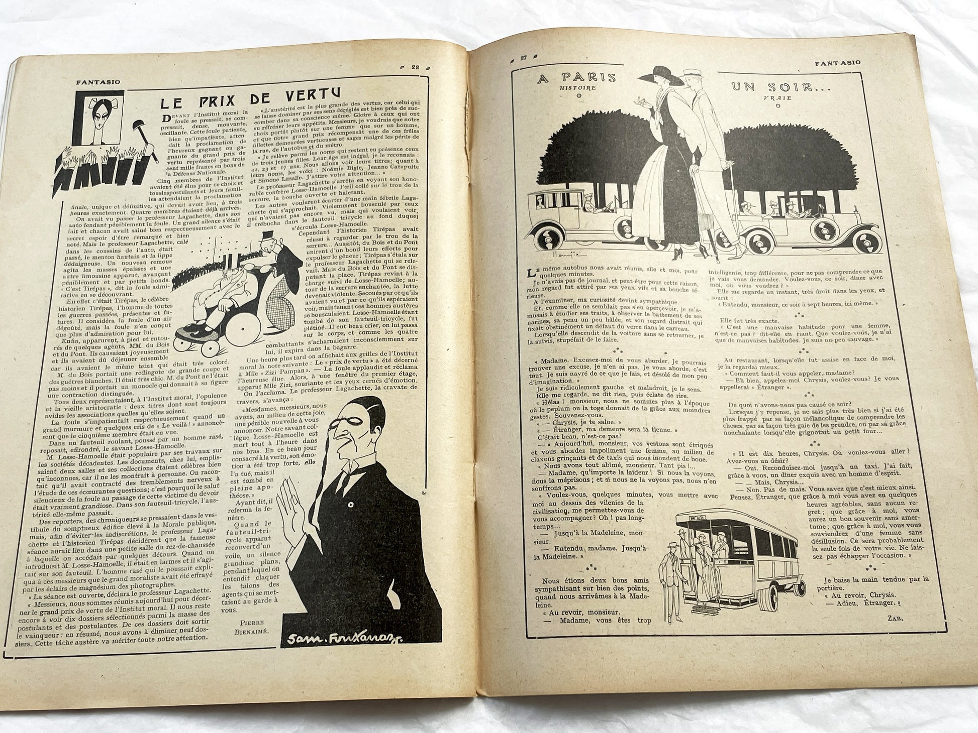 1920s - French magazine "Fantasio" with articles, photos, advertising, etc. - 1922 - 30 pages - Two pages missing