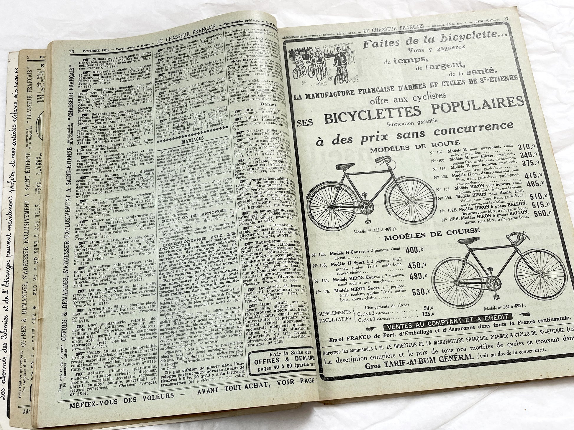 1930s – French Magazine - Le Chasseur Français - French vintage illustrated lifestyle & advertising publication
