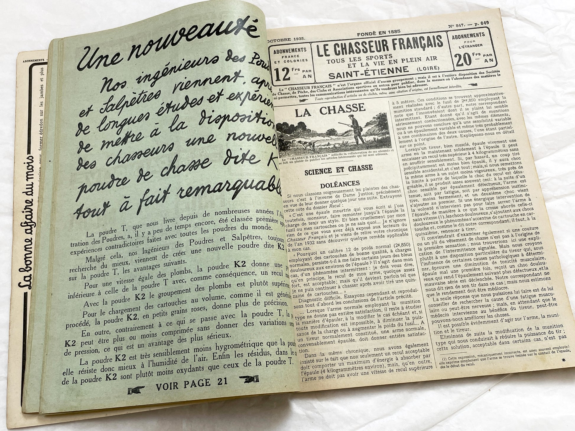 1930s – French Magazine - Le Chasseur Français - French vintage illustrated lifestyle & advertising publication