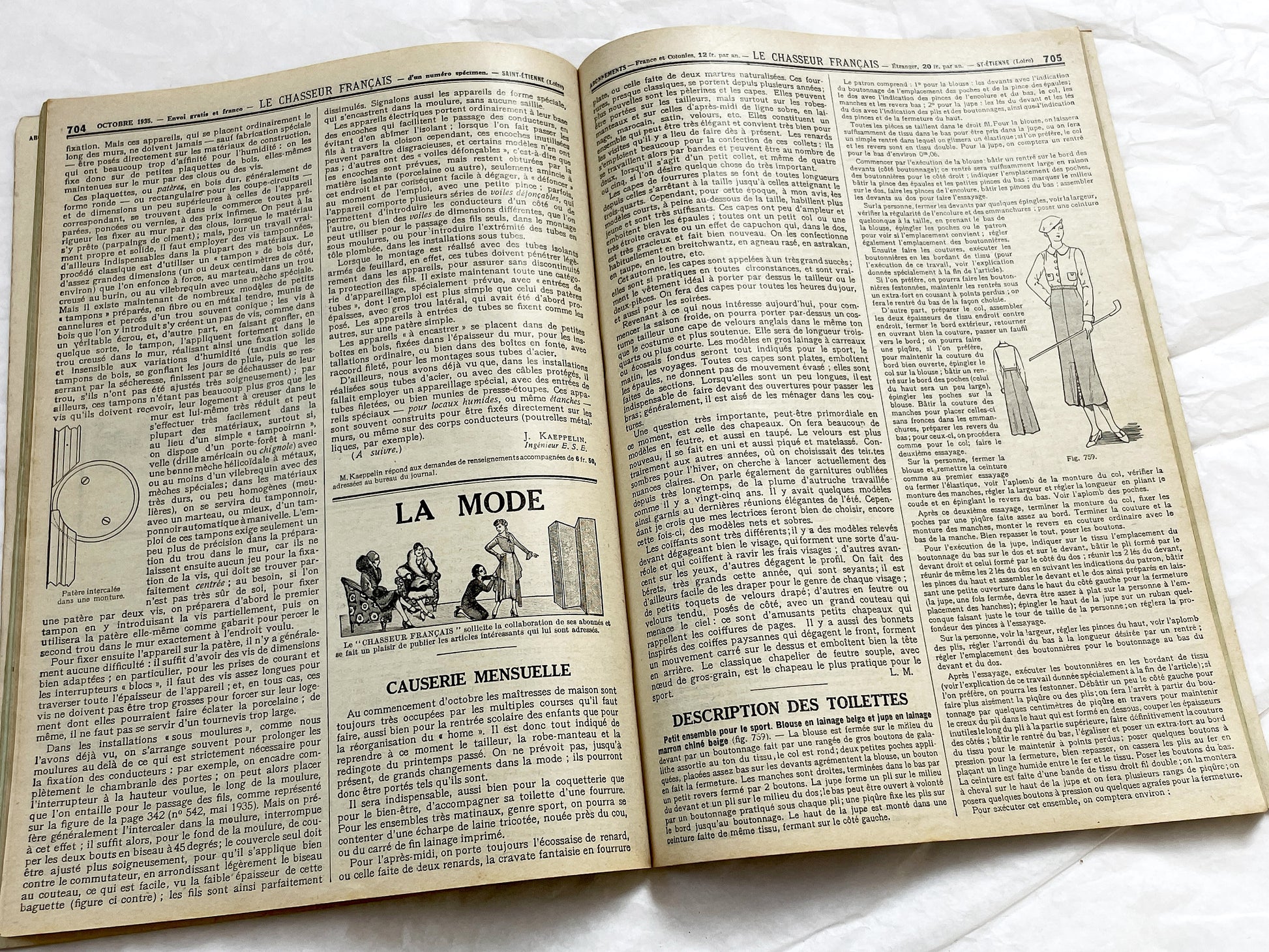 1930s – French Magazine - Le Chasseur Français - French vintage illustrated lifestyle & advertising publication