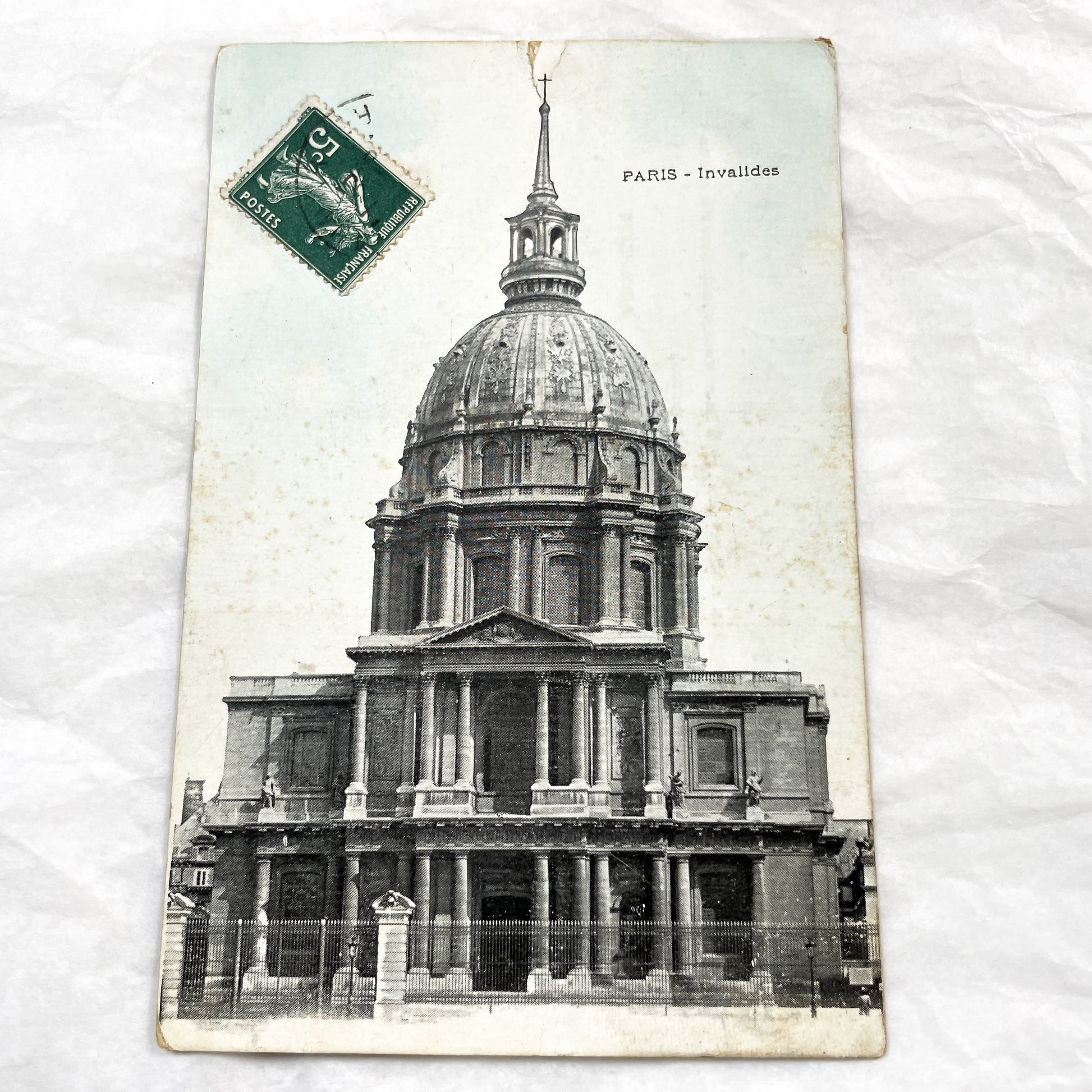 1910s - Vintage Paris Invalides Dome Postcard - French Antique Architectural Landmark Collectible - Early Twentieth Century France Souvenir