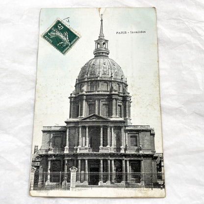 1910s - Vintage Paris Invalides Dome Postcard - French Antique Architectural Landmark Collectible - Early Twentieth Century France Souvenir