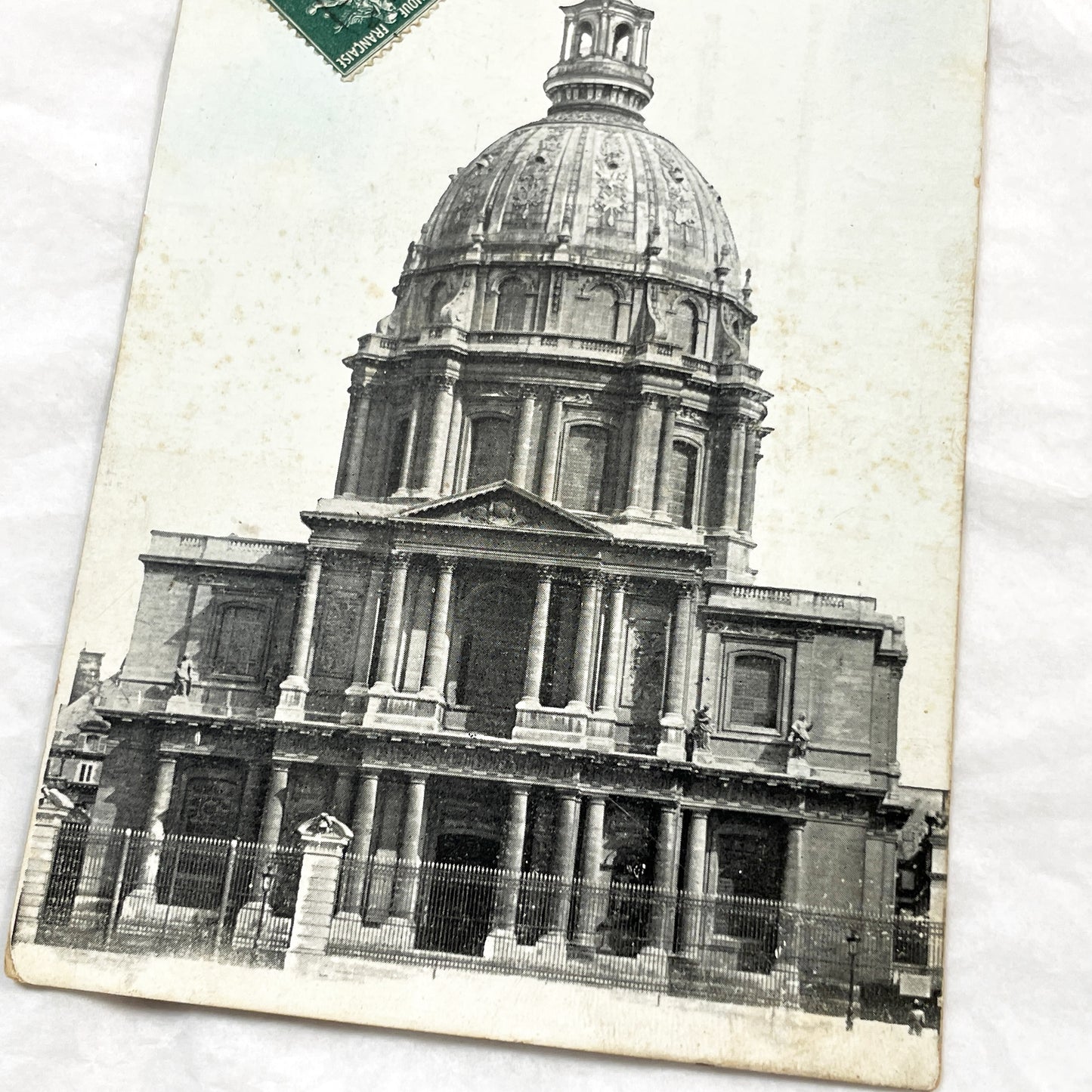1910s - Vintage Paris Invalides Dome Postcard - French Antique Architectural Landmark Collectible - Early Twentieth Century France Souvenir