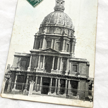 1910s - Vintage Paris Invalides Dome Postcard - French Antique Architectural Landmark Collectible - Early Twentieth Century France Souvenir