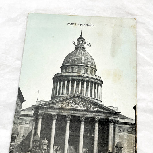 1900s - Vintage Paris Postcard - Le Panthéon Monument - Historic French Architecture - Horse-Drawn Carriages - Parisian Street Scene