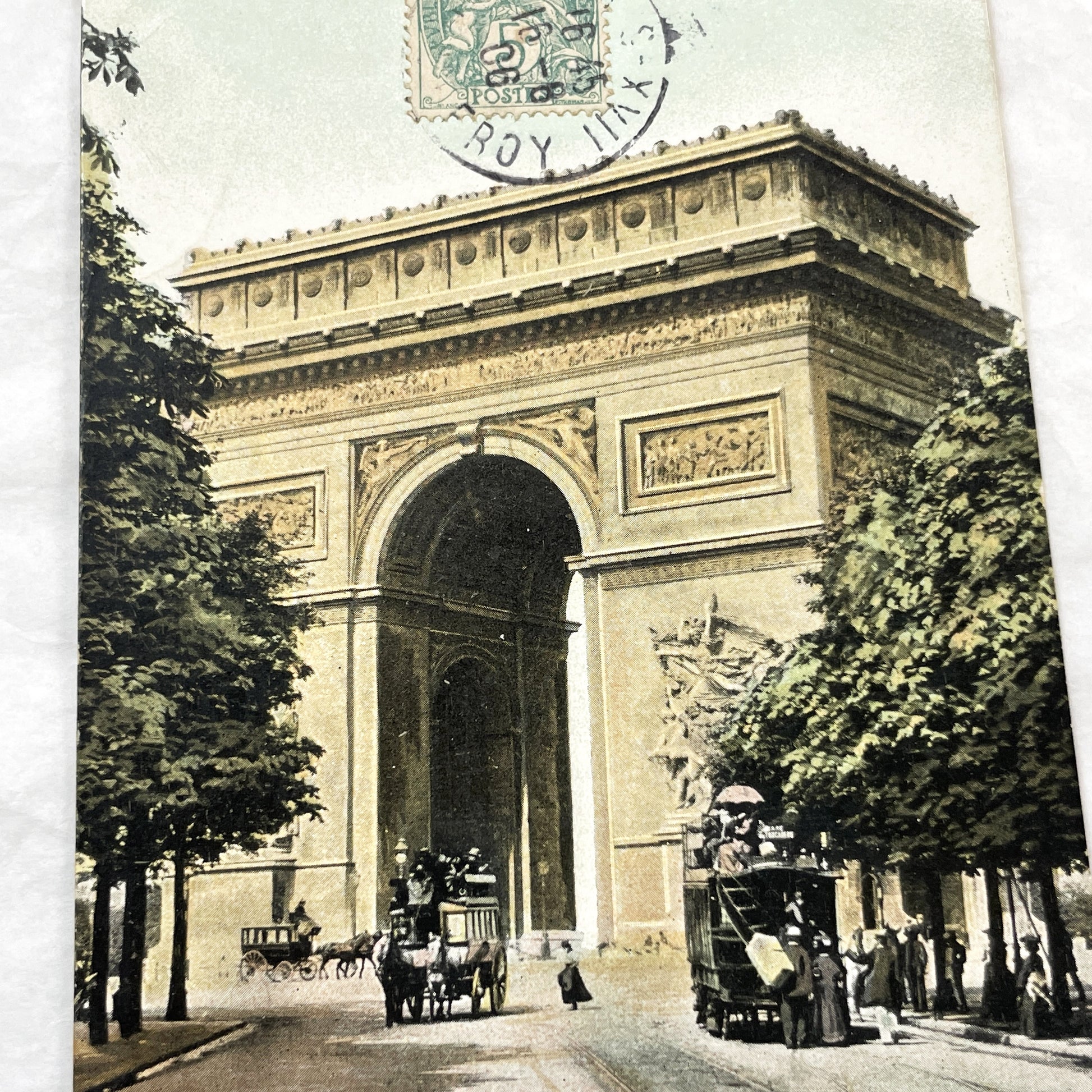 1900s - Vintage Paris Postcard - Arc de Triomphe L'Etoile - Old French Landmark - Early 20th Century Street Scene - Historic Ephemera