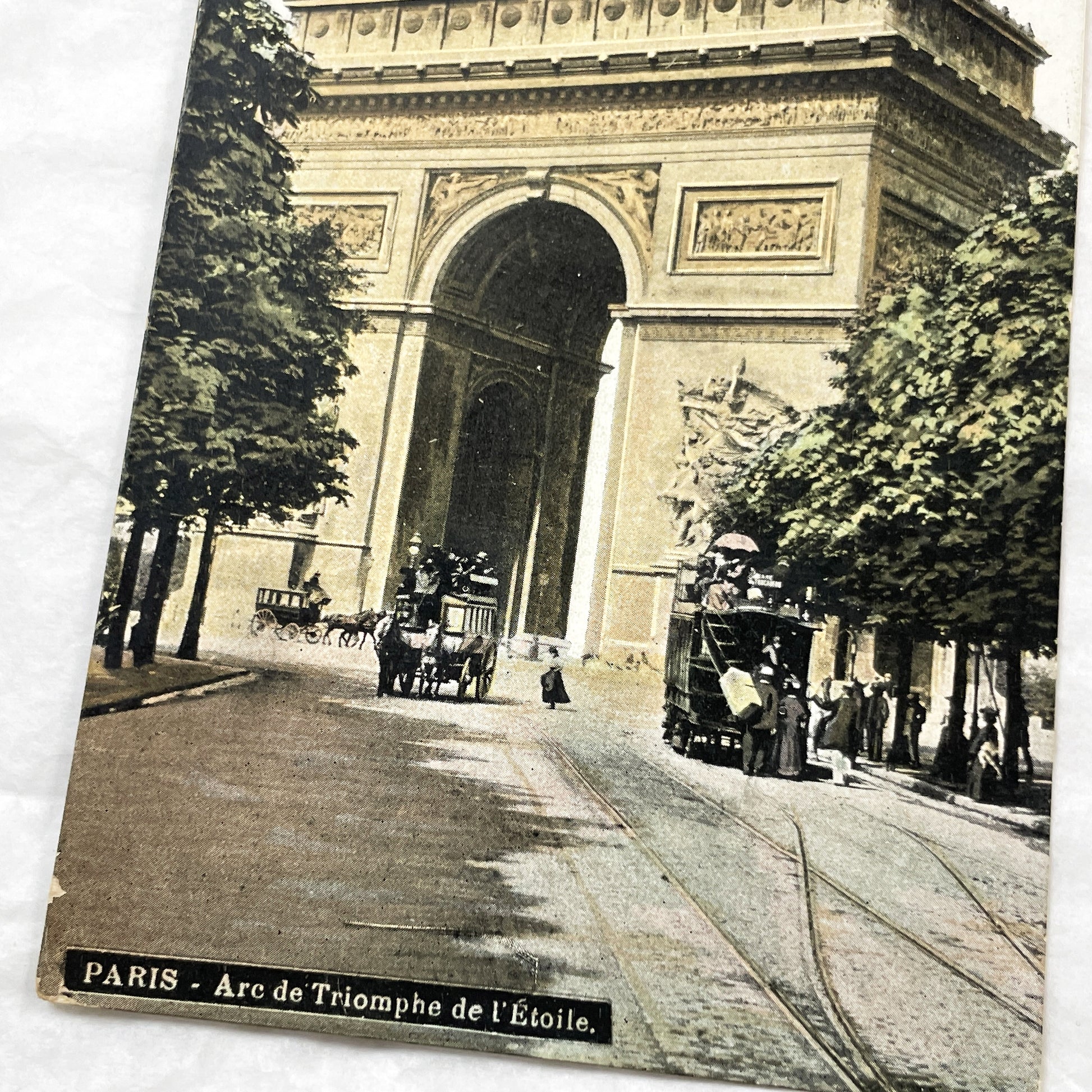 1900s - Vintage Paris Postcard - Arc de Triomphe L'Etoile - Old French Landmark - Early 20th Century Street Scene - Historic Ephemera