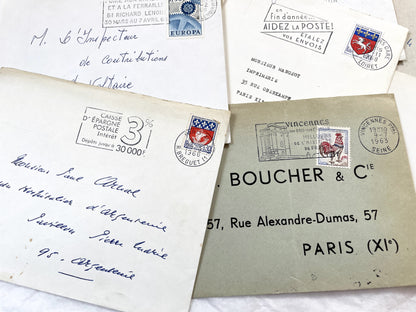 1960s - Lot of 20 Vintage French Envelopes – 1960s Ephemera for Junk Journals, Collage & Paper Crafts