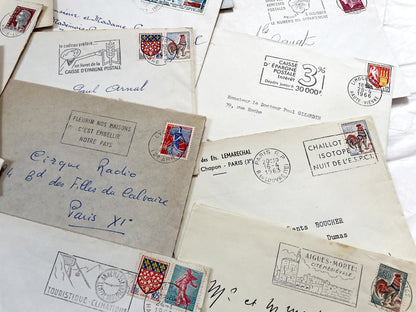 1960s - Lot of 20 Vintage French Envelopes – 1960s Ephemera for Junk Journals, Collage & Paper Crafts