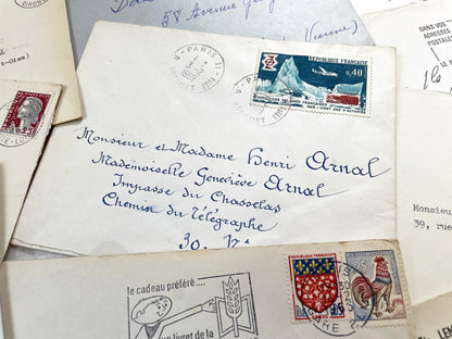 1960s - Lot of 20 Vintage French Envelopes – 1960s Ephemera for Junk Journals, Collage & Paper Crafts