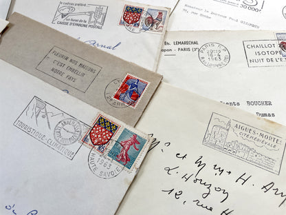 1960s - Lot of 20 Vintage French Envelopes – 1960s Ephemera for Junk Journals, Collage & Paper Crafts
