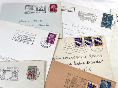 1960s - Lot of 20 Vintage French Envelopes – 1960s Ephemera for Junk Journals, Collage & Paper Crafts