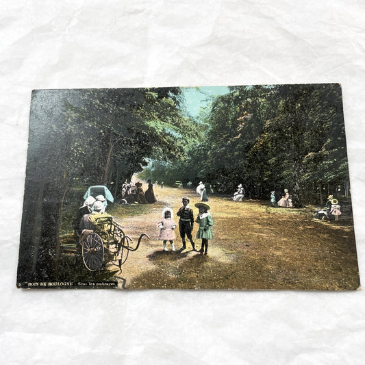 1900s - Vintage French Postcard - Bois De Boulogne Paris - Shady Park Scene - Belle Époque Life - Parisian Leisure - Antique Ephemera