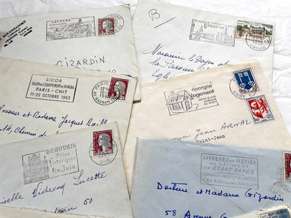 1960s - Lot of 20 Vintage French Envelopes – 1960s Ephemera for Junk Journals, Collage & Paper Crafts