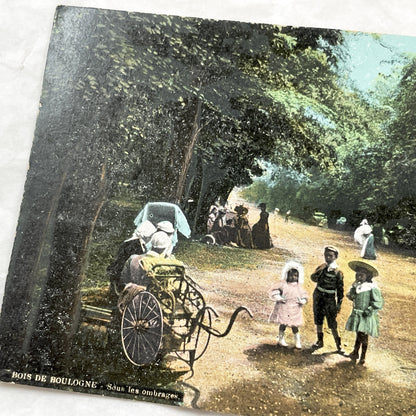 1900s - Vintage French Postcard - Bois De Boulogne Paris - Shady Park Scene - Belle Époque Life - Parisian Leisure - Antique Ephemera