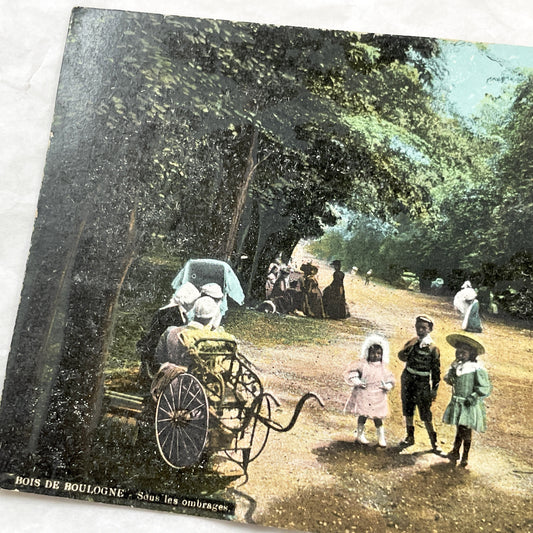 1900s - Vintage French Postcard - Bois De Boulogne Paris - Shady Park Scene - Belle Époque Life - Parisian Leisure - Antique Ephemera