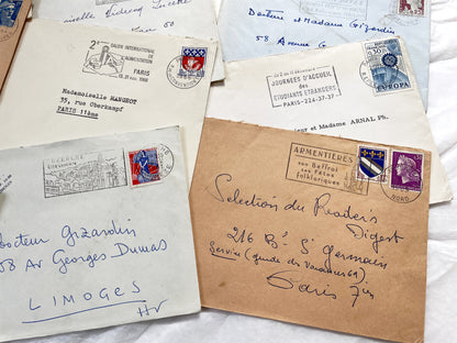 1960s - Lot of 20 Vintage French Envelopes – 1960s Ephemera for Junk Journals, Collage & Paper Crafts