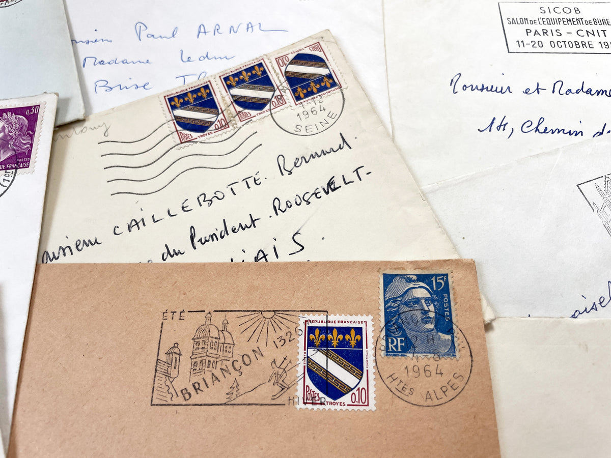 1960s - Lot of 20 Vintage French Envelopes – 1960s Ephemera for Junk Journals, Collage & Paper Crafts