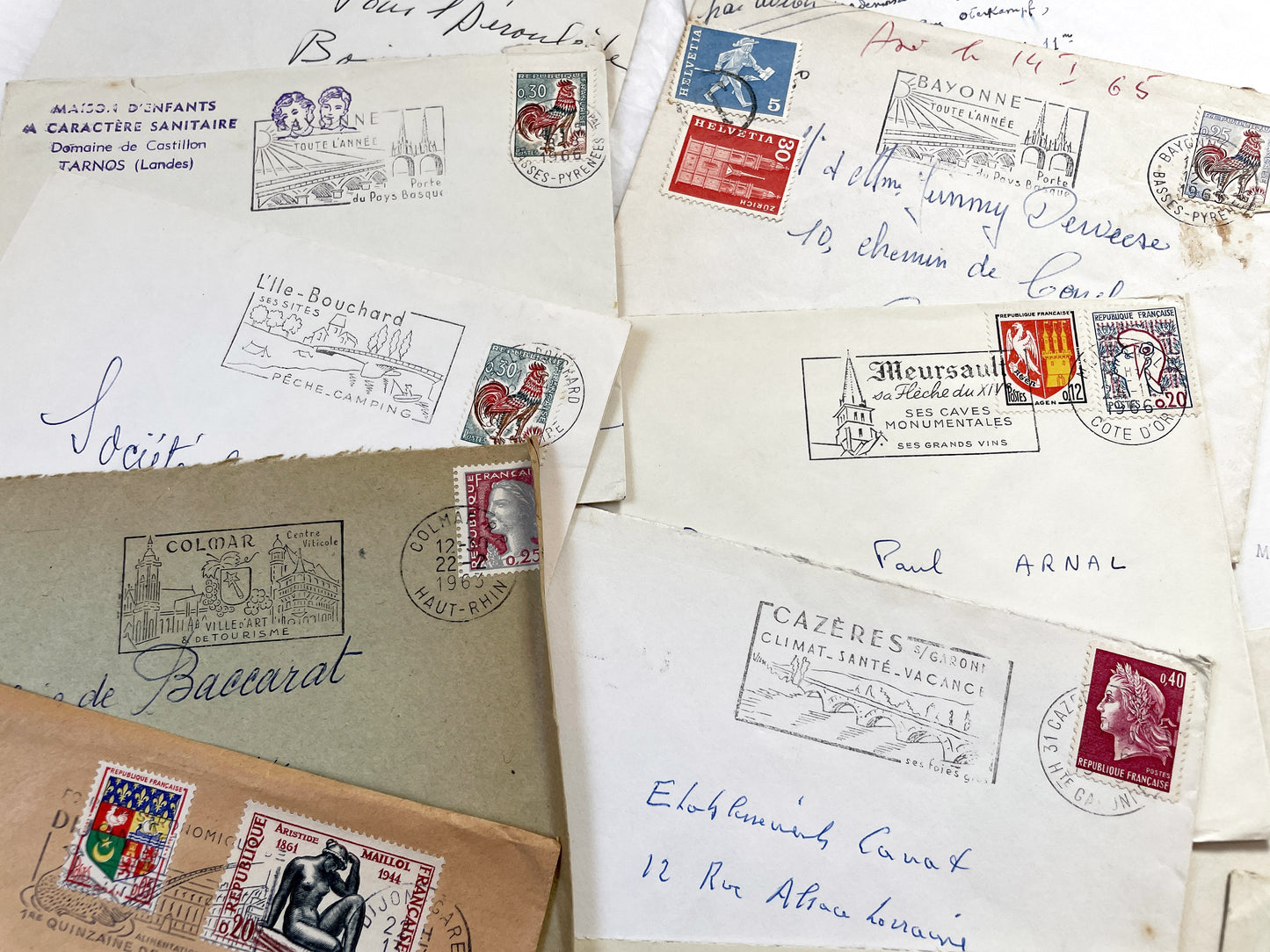 1960s - Lot of 20 Vintage French Envelopes – 1960s Ephemera for Junk Journals, Collage & Paper Crafts