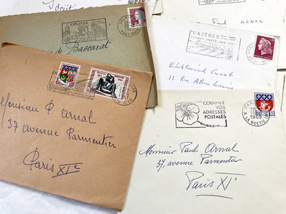 1960s - Lot of 20 Vintage French Envelopes – 1960s Ephemera for Junk Journals, Collage & Paper Crafts