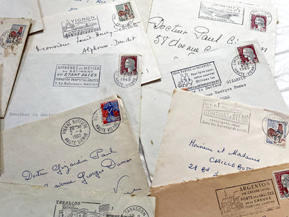 1960s - Lot of 20 Vintage French Envelopes – 1960s Ephemera for Junk Journals, Collage & Paper Crafts