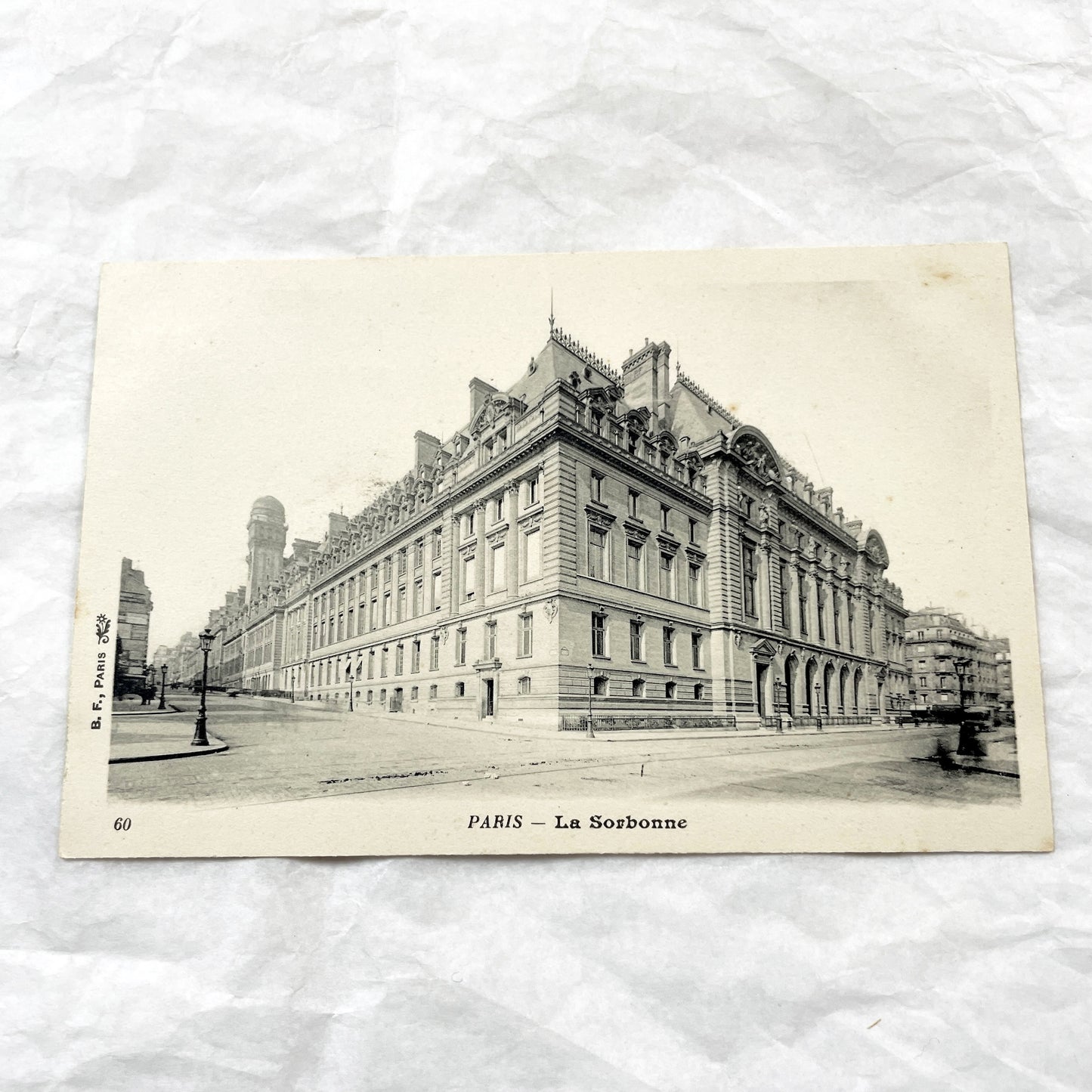 1900s - Vintage Paris La Sorbonne Postcard Black and White French Architecture - Landmark Building View - Historic Cityscape Collectible