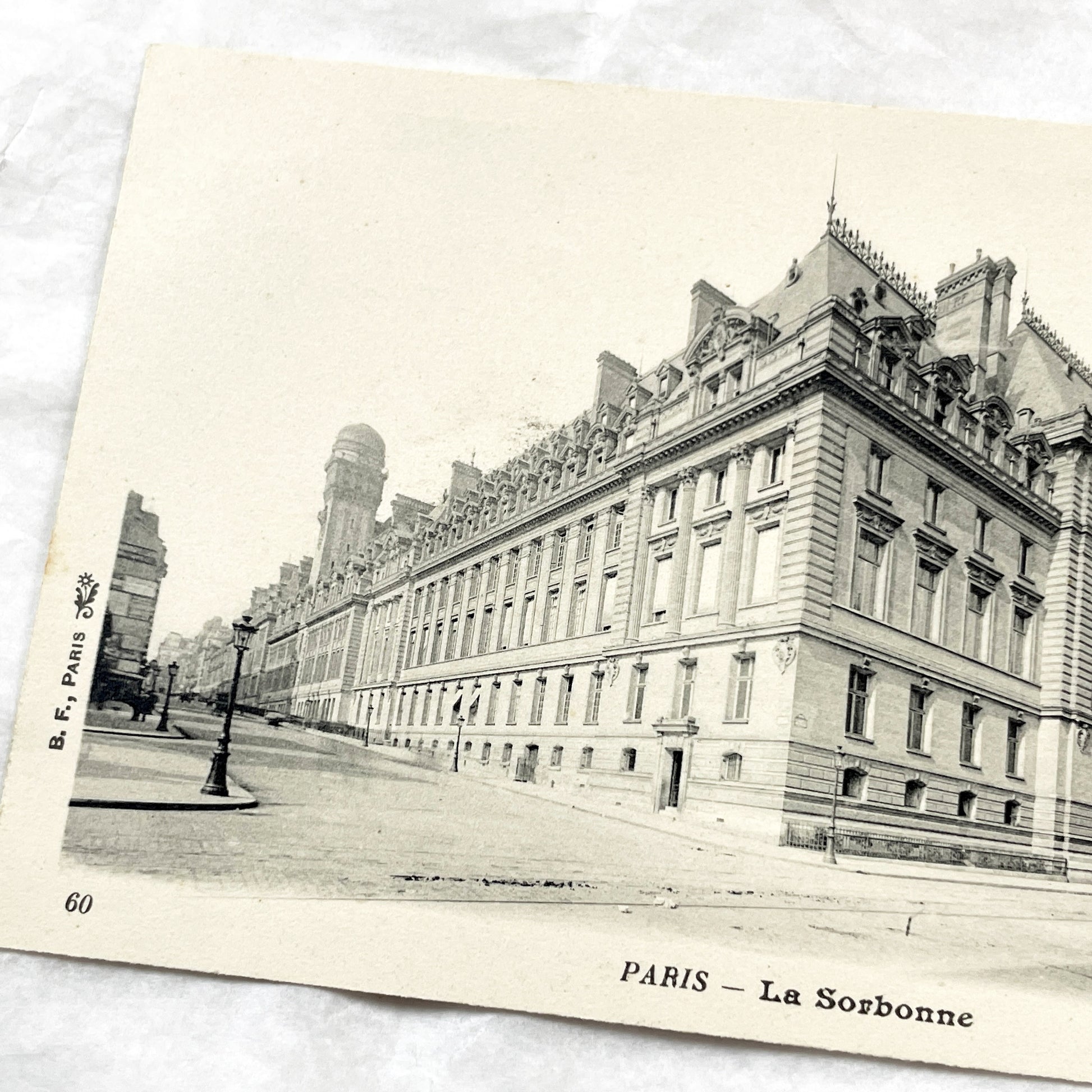 1900s - Vintage Paris La Sorbonne Postcard Black and White French Architecture - Landmark Building View - Historic Cityscape Collectible