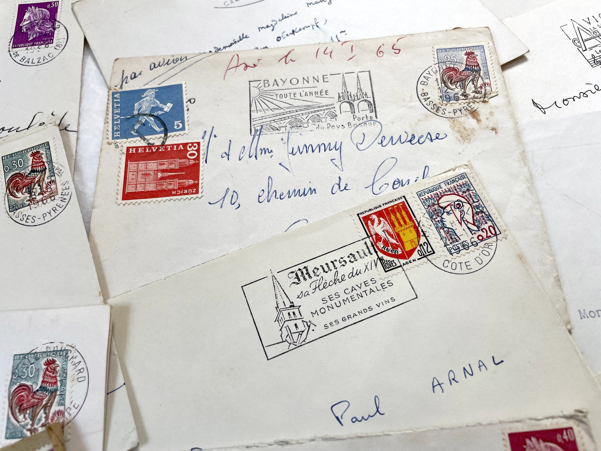 1960s - Lot of 20 Vintage French Envelopes – 1960s Ephemera for Junk Journals, Collage & Paper Crafts