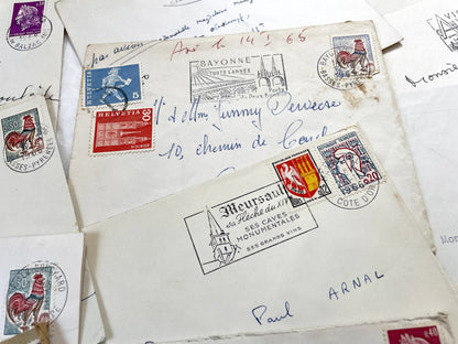 1960s - Lot of 20 Vintage French Envelopes – 1960s Ephemera for Junk Journals, Collage & Paper Crafts