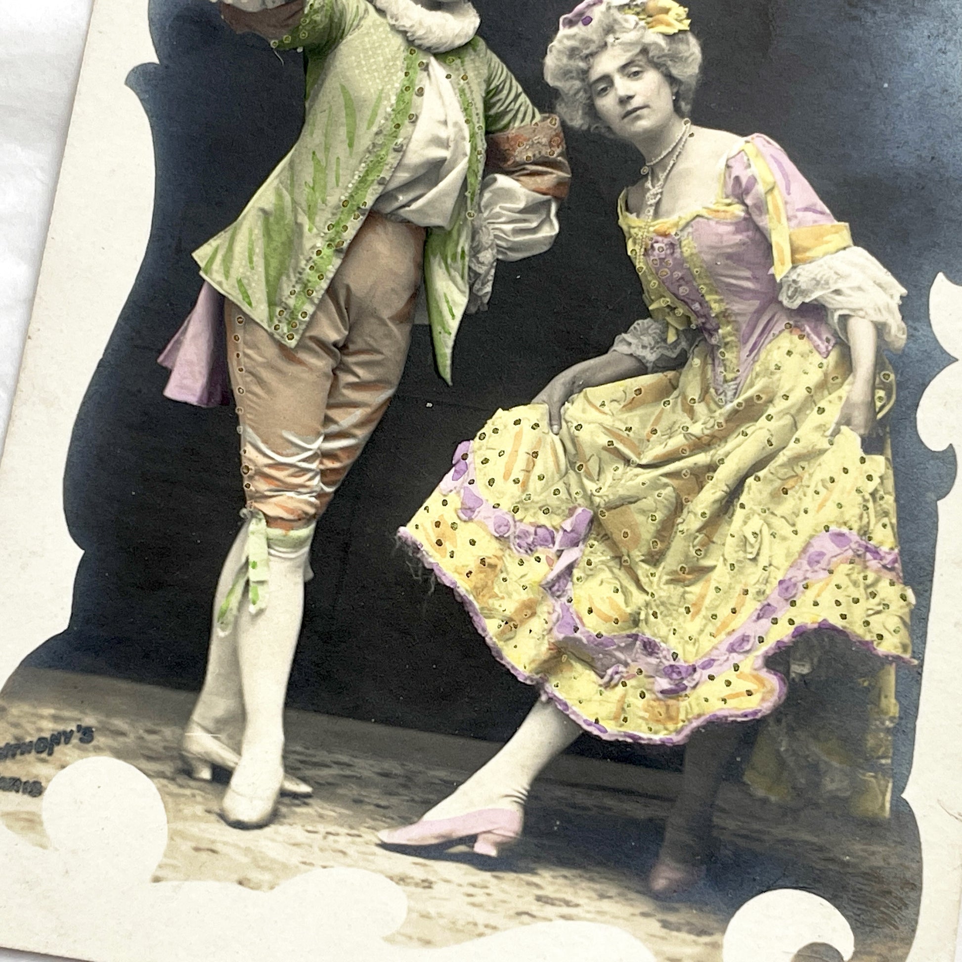 1900s - Antique French Theatrical Postcard - Hand Colored Belle Époque Performers - Vintage Costume Ephemera Collectible - Anthon's Paris
