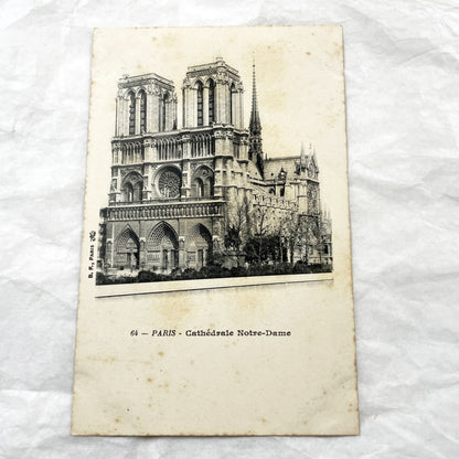 1900s - Vintage Postcard Paris Notre-Dame Cathedral - French Gothic Architecture - Historic Landmark - Collectible Ephemera