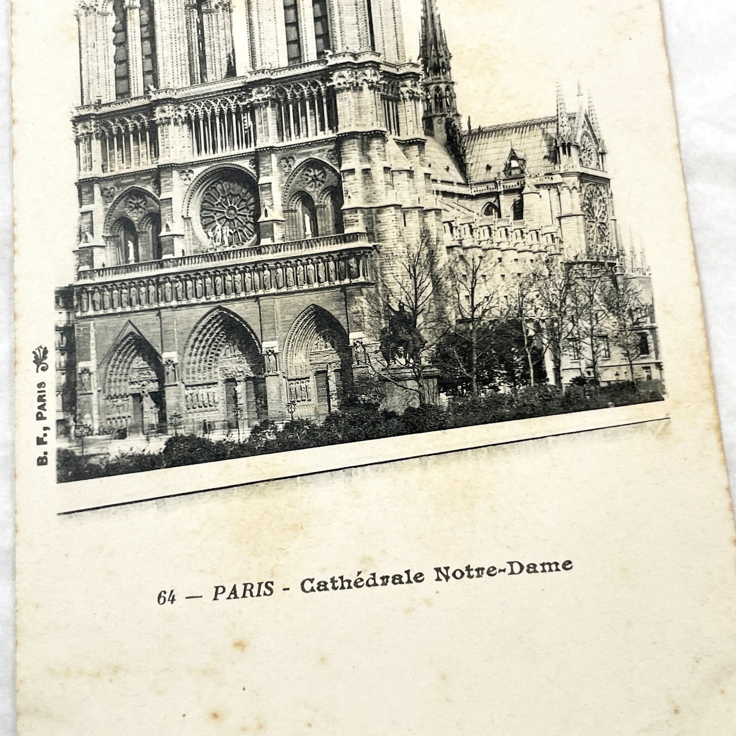1900s - Vintage Postcard Paris Notre-Dame Cathedral - French Gothic Architecture - Historic Landmark - Collectible Ephemera