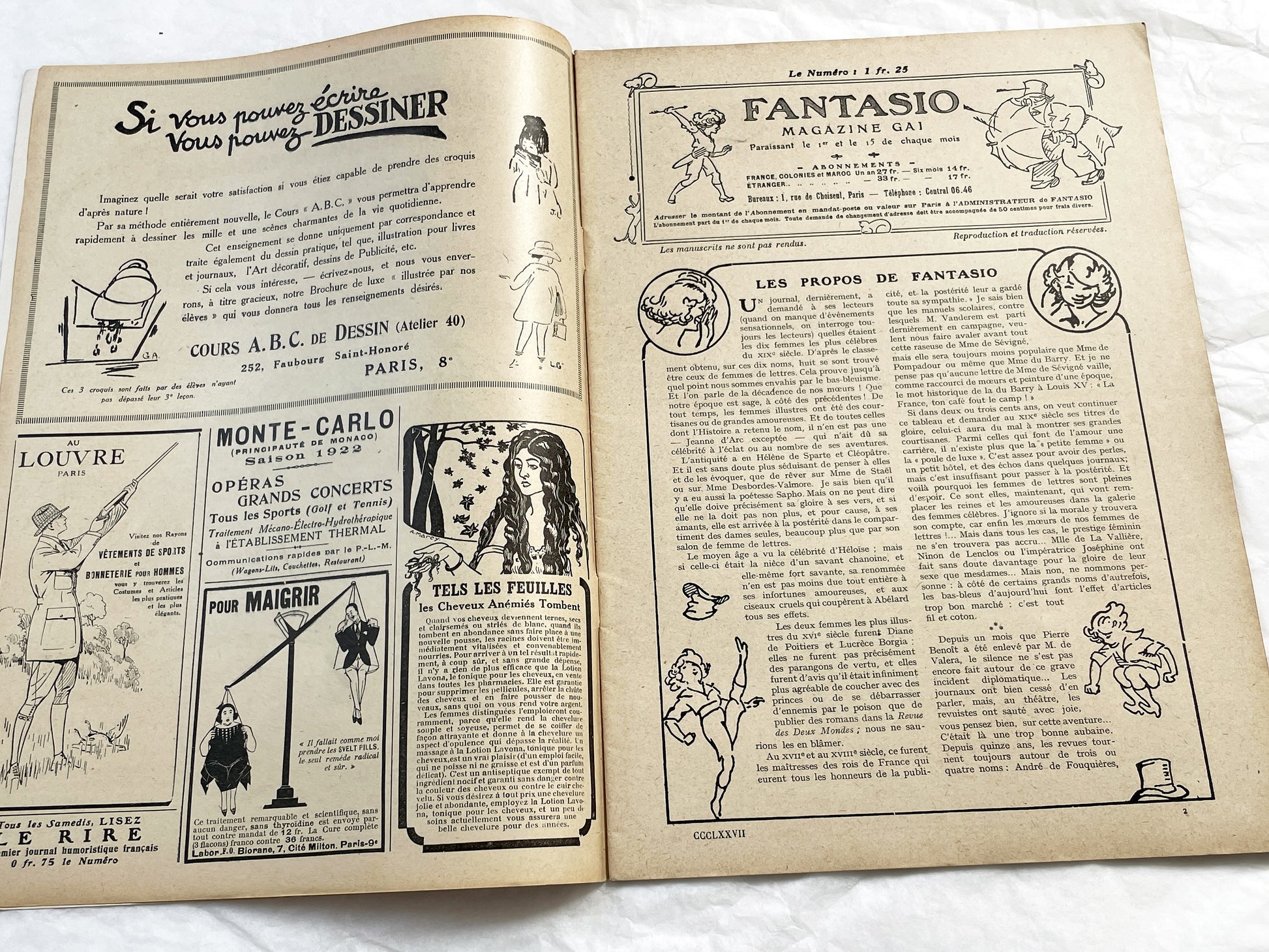 1920s - French magazine "Fantasio" with articles, photos, advertising, etc. - 1922 - 36 pages