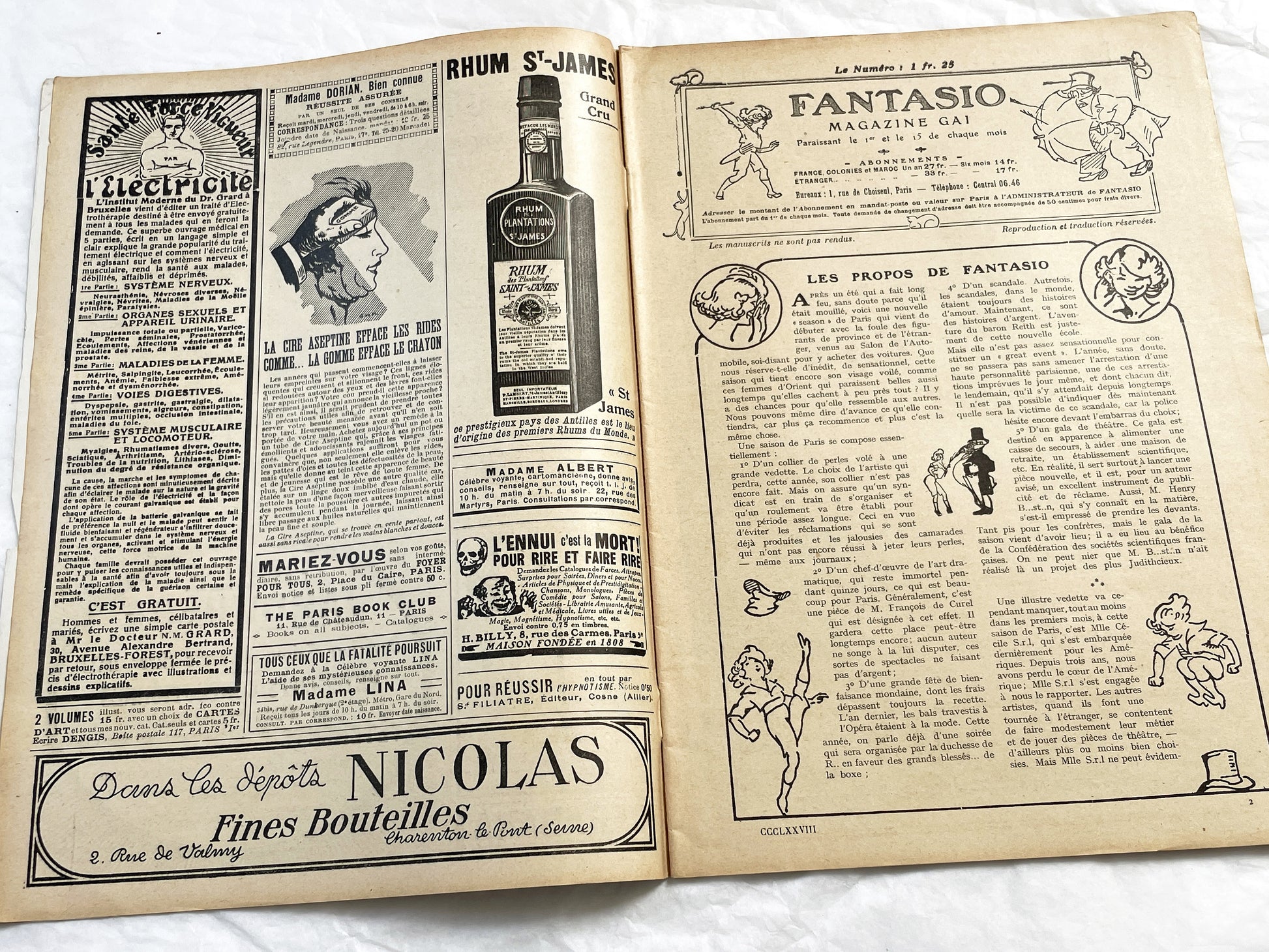 1920s - French magazine "Fantasio" with articles, photos, advertising, etc. - 1922 - 36 pages