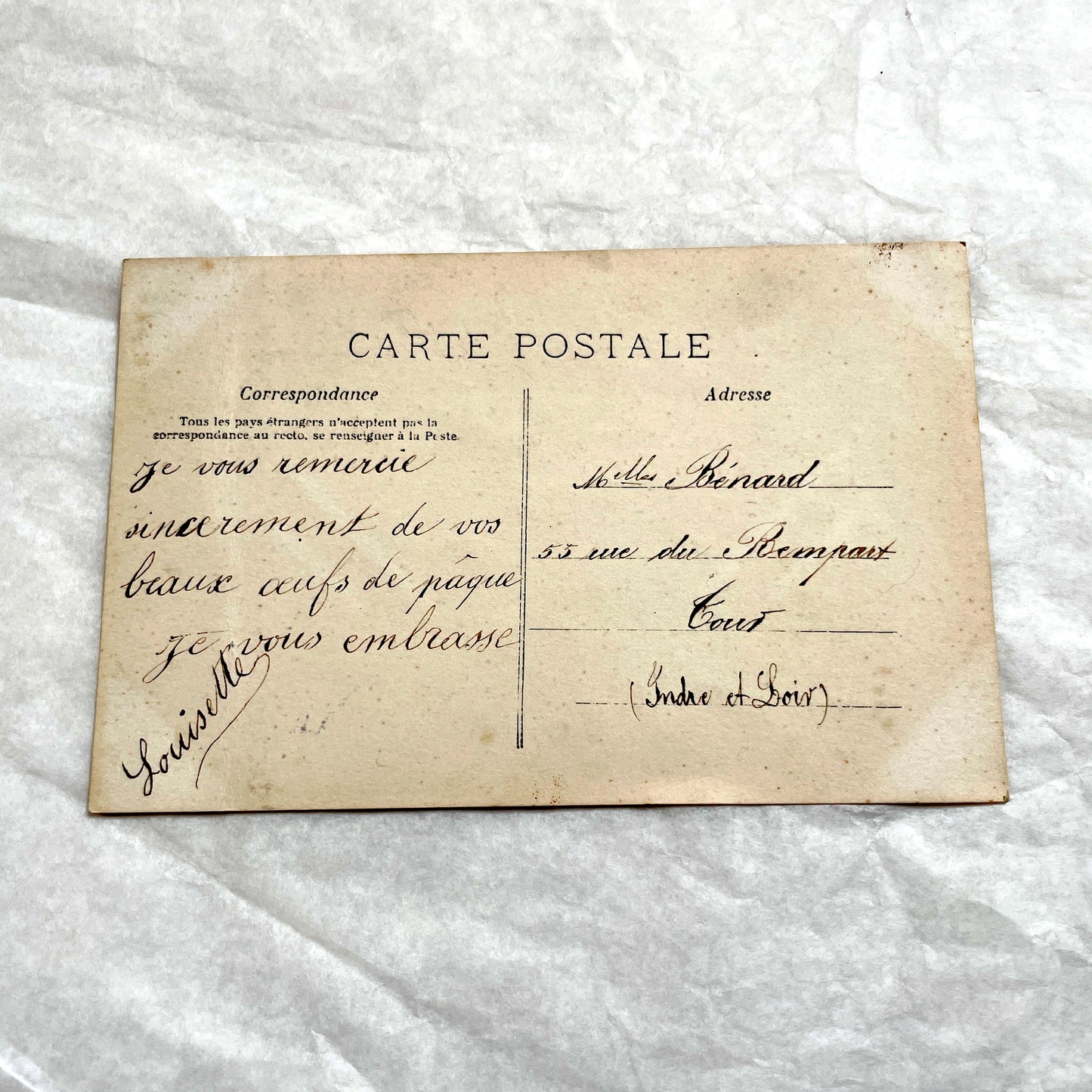 1900s - French Postcard - Elegant Man & Floral Bouquet