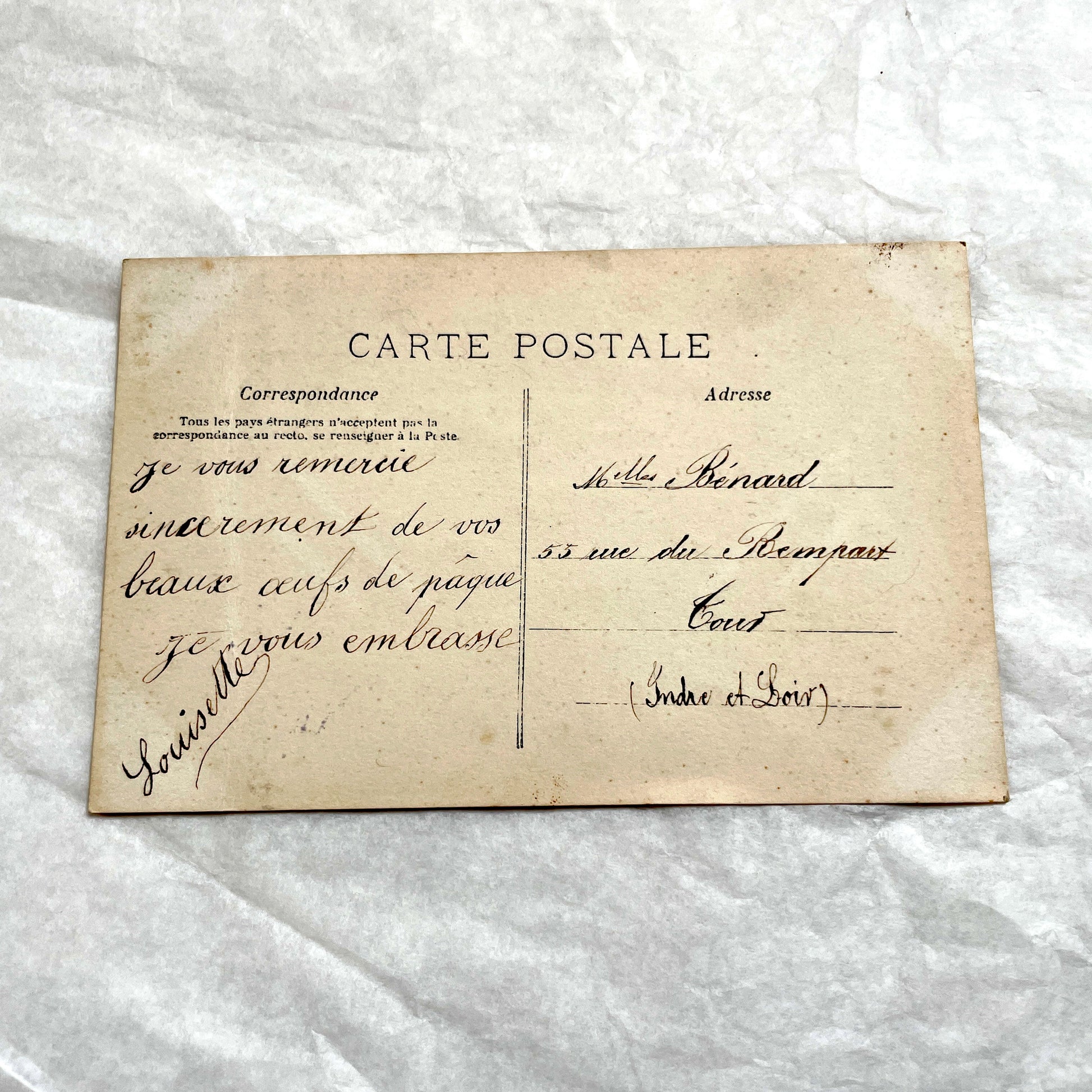 1900s - French Postcard - Elegant Man & Floral Bouquet