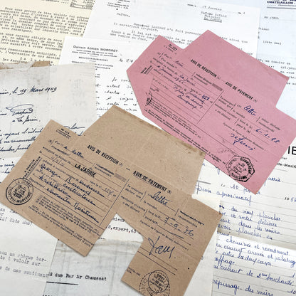 1950s - Vintage Ephemera Lot – French Letters, Invoices & Legal Documents from Notary Archive