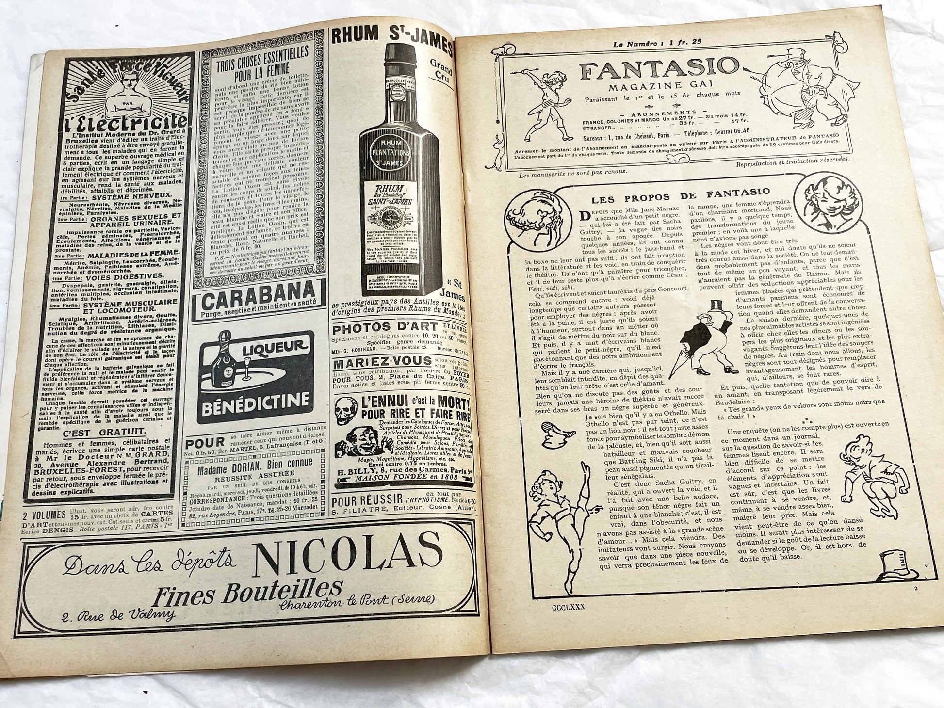 1920s - French magazine "Fantasio" with articles, photos, advertising, etc. - 1922 - 36 pages
