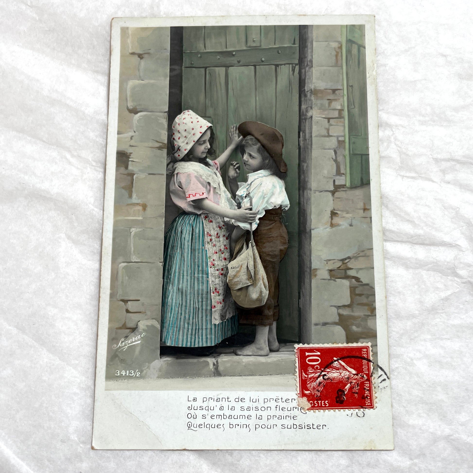 1900s - French Postcard - Children in Peasant Clothes