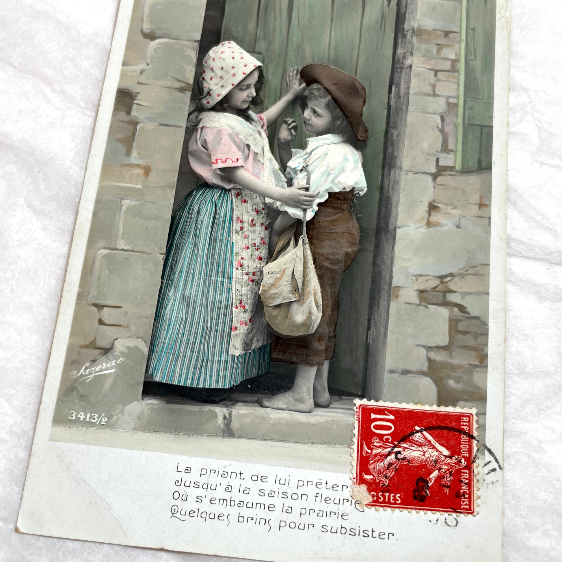 1900s - French Postcard - Children in Peasant Clothes