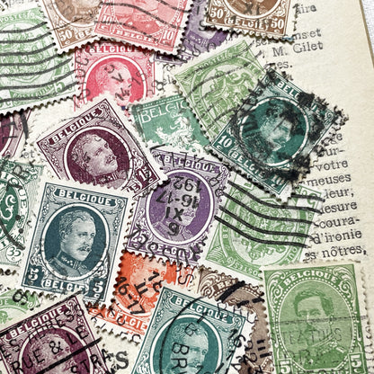 1910s - Vintage Belgian Postage Stamps Collection - Historical Philately Lot - King Albert I - European Memorabilia