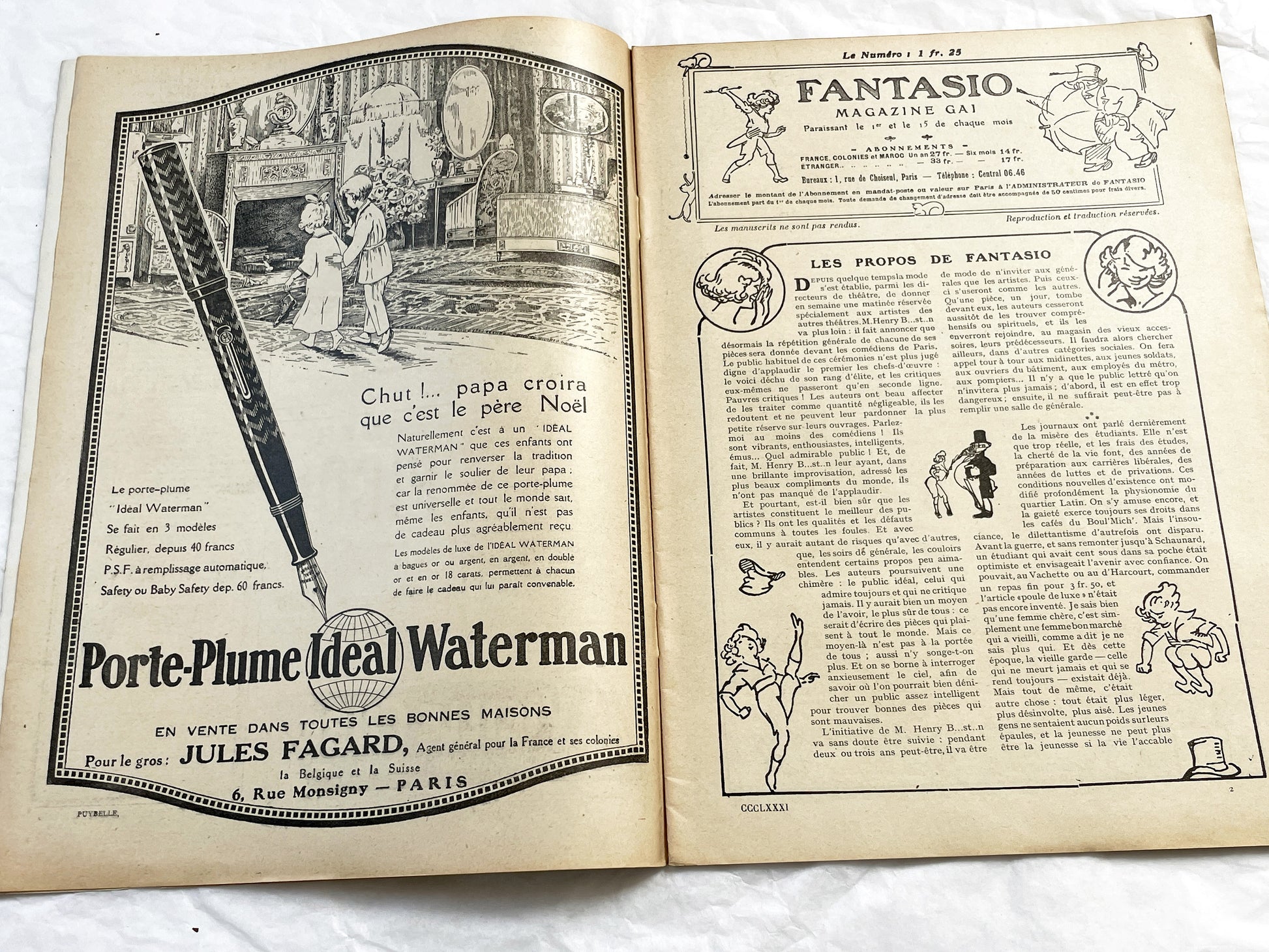 1920s - French magazine "Fantasio" with articles, photos, advertising, etc. - 1922 - 36 pages