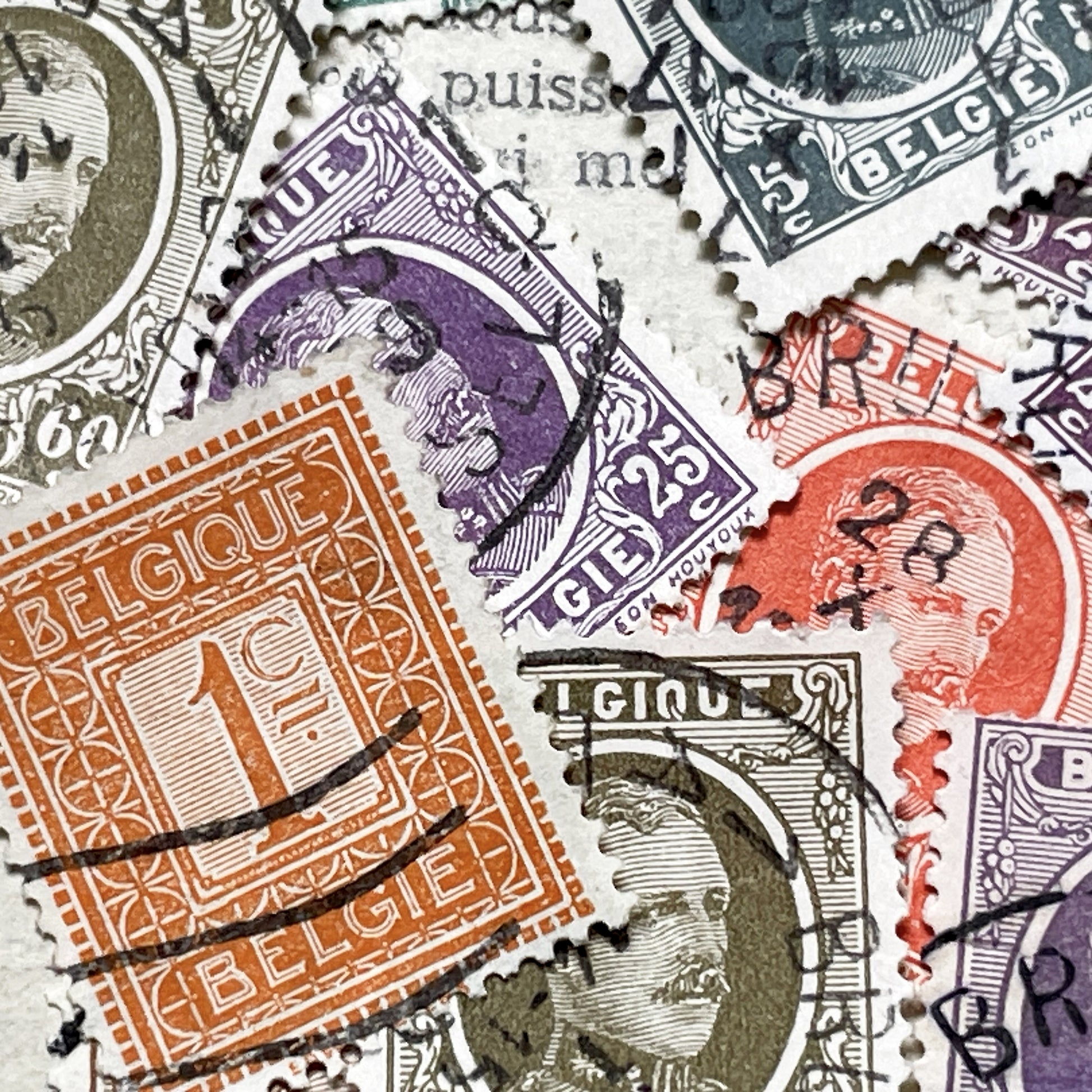 1910s - Vintage Belgian Postage Stamps Collection - Historical Philately Lot - King Albert I - European Memorabilia