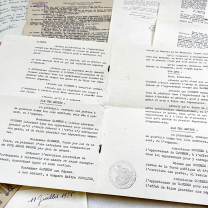 1950s - Vintage Ephemera Lot – French Letters, Invoices & Legal Documents from Notary Archive