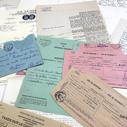 1950s - Vintage Ephemera Lot – French Letters, Invoices & Legal Documents from Notary Archive